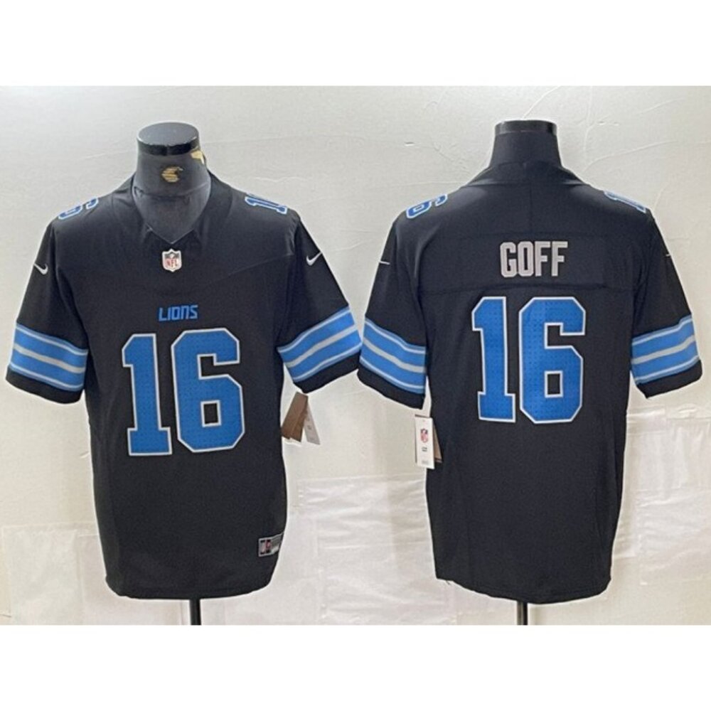 Mens Kids Youths  Jared Goff Black  Vapor Stitched Jersey